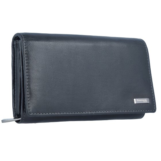 Greenland Nature Czarny portfel Nappa ze skóry RFID 16 cm