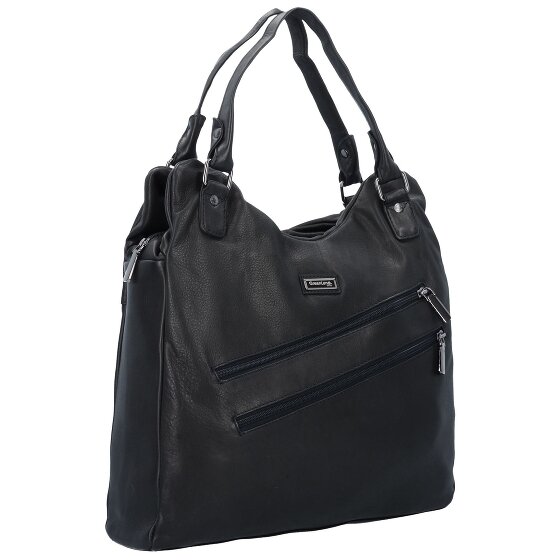 Greenland Nature Black Nappa Shoulder Bag Leather 38 cm