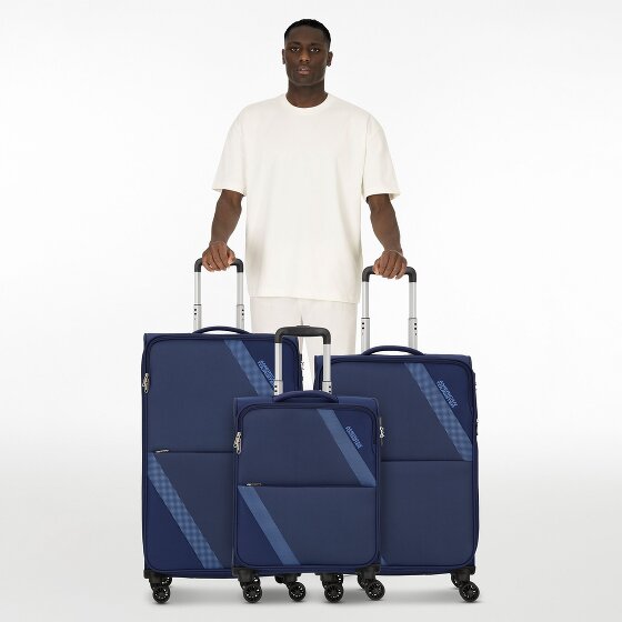 American Tourister Star Max 4 kółka Zestaw walizek 3-części z plisą rozprężną