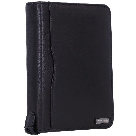 Greenland Nature Czarny Nappa Ring Folder Leather 19 cm