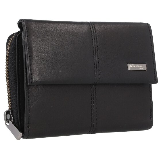 Greenland Nature Black Nappa Portfel Ochrona RFID Skórzany 13 cm