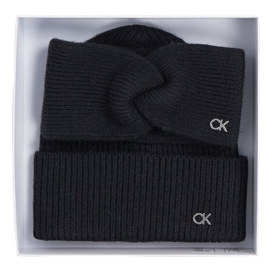 Calvin Klein Zestaw upominkowy czapka i opaska z dzianiny Ck Metal