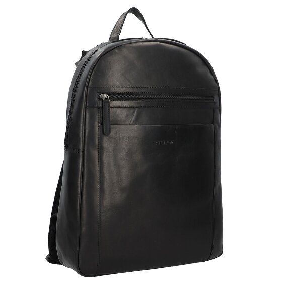 Greenburry Pure Black Plecak Skórzany 46 cm Komora na laptopa