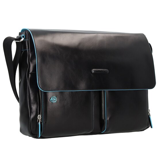 Piquadro Blue Square Messenger Leather 37 cm Laptop Compartment