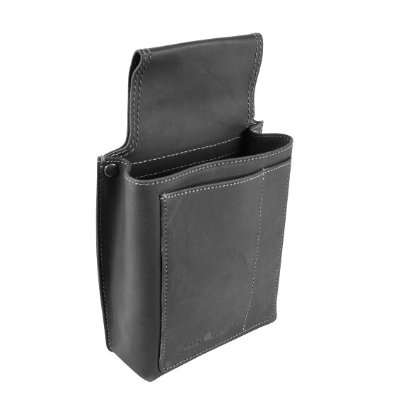 Greenburry Vintage Black Fanny Pack - Portfel kelnerski skórzany 14,5 cm