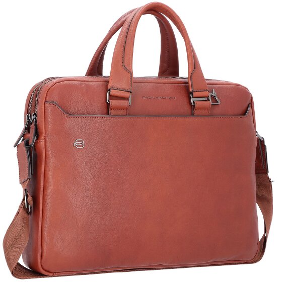 Piquadro Czarna kwadratowa teczka skórzana 40 cm