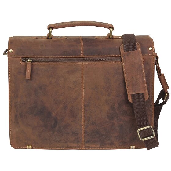Greenburry Vintage Briefcase Leather 38 cm z 2 głównymi przegrodami