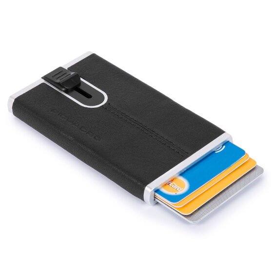Piquadro Czarne kwadratowe etui na karty kredytowe RFID Skóra 6 cm