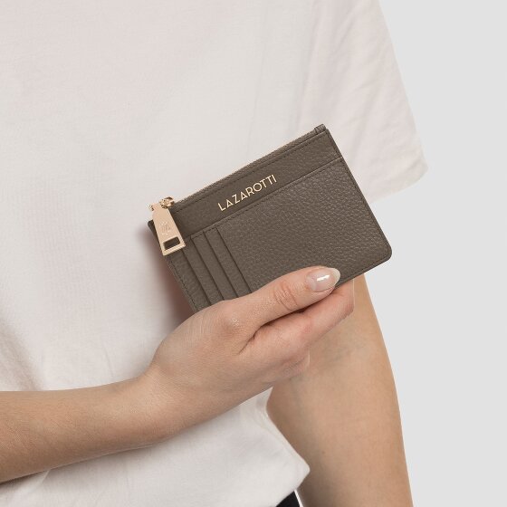 Lazarotti Skórzane etui na klucze Bologna 11,5 cm z przegródką na przywieszkę powietrzną