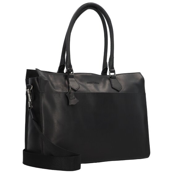 Greenburry Pure Black Torba na ramię Skórzany 40 cm Komora na laptopa