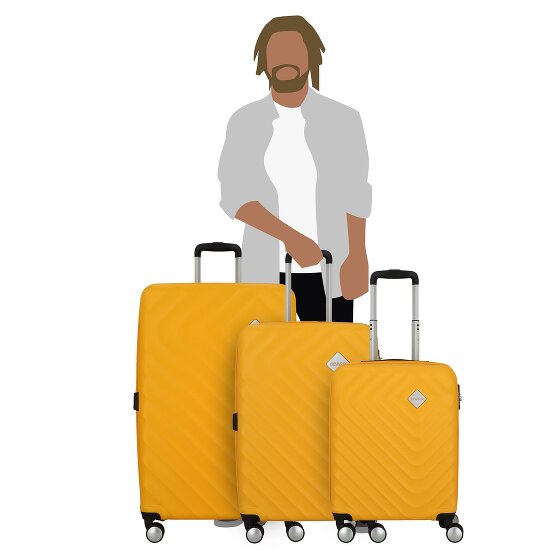 American Tourister Summer Square 4 kółka Zestaw walizek 3-części z plisą rozprężną