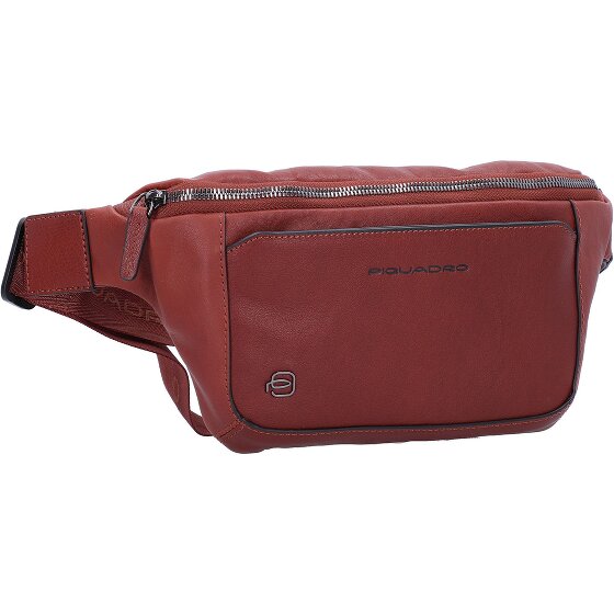 Piquadro Czarna kwadratowa saszetka skórzana 31 cm