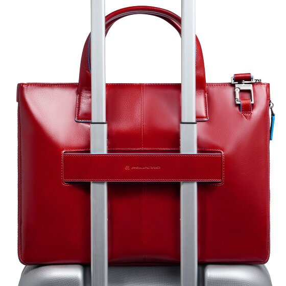 Piquadro Blue Square Shopper Bag Skórzany 38 cm Komora na laptopa z plisą rozprężną