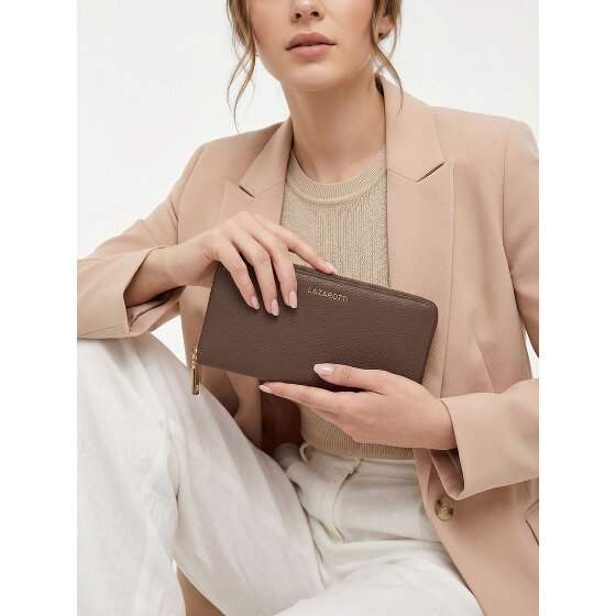 Lazarotti Bologna Leather XL Portfel skórzany z zamkiem błyskawicznym 19 cm