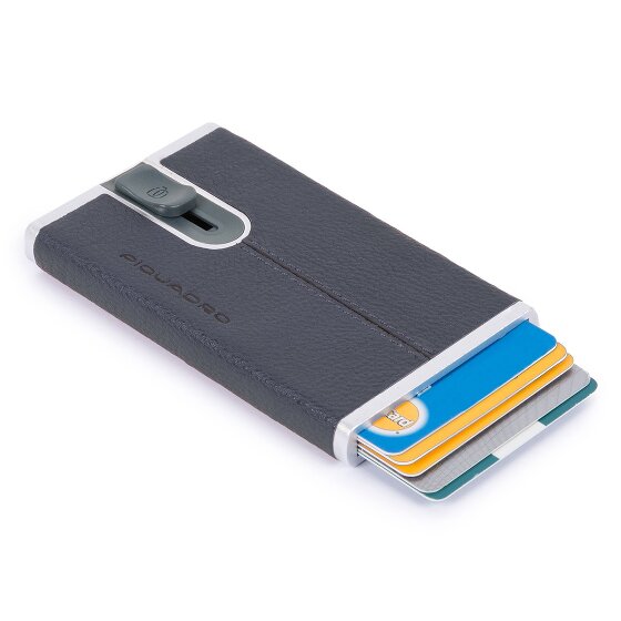 Piquadro Czarne kwadratowe etui na karty kredytowe RFID Skóra 6 cm