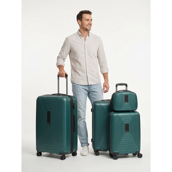 Redolz Zestaw walizek Essentials 14 na 4 kółkach + kosmetyczka 4 szt. z elastycznym zagięciem