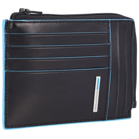 Piquadro Niebieskie kwadratowe etui na karty kredytowe RFID Skóra 12 cm