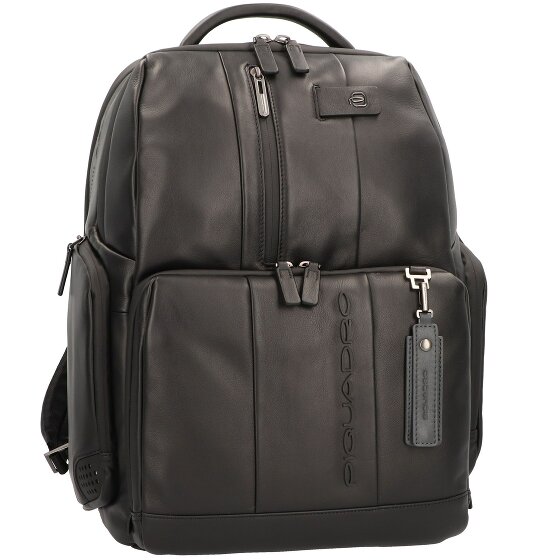 Piquadro Skórzany plecak miejski RFID z przegrodą na laptopa 44 cm