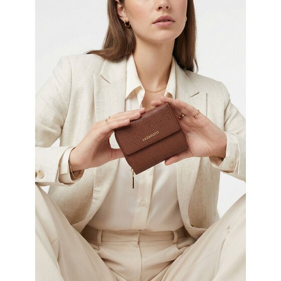 Lazarotti Skórzany portfel Bologna z zamkiem błyskawicznym 12 cm