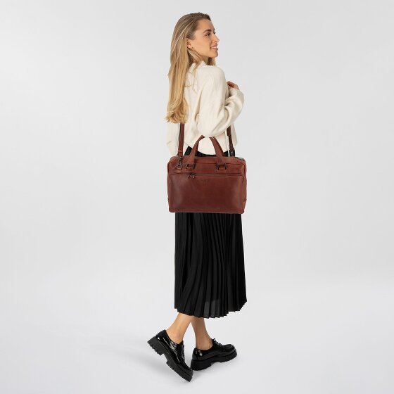 Plevier Vintage Bill Teczka Skórzany 40 cm Komora na laptopa