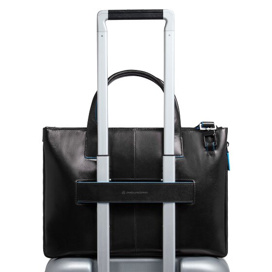 Piquadro Blue Square Shopper Bag Skórzany 38 cm Komora na laptopa z plisą rozprężną