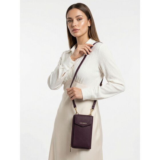Lazarotti Portfel z skóry typu „zip-around” z Bolonii z Etui na telefon komórkowy, 19 cm