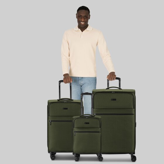 bugatti Valencia Soft 4 kółka Zestaw walizek 3-części z plisą rozprężną