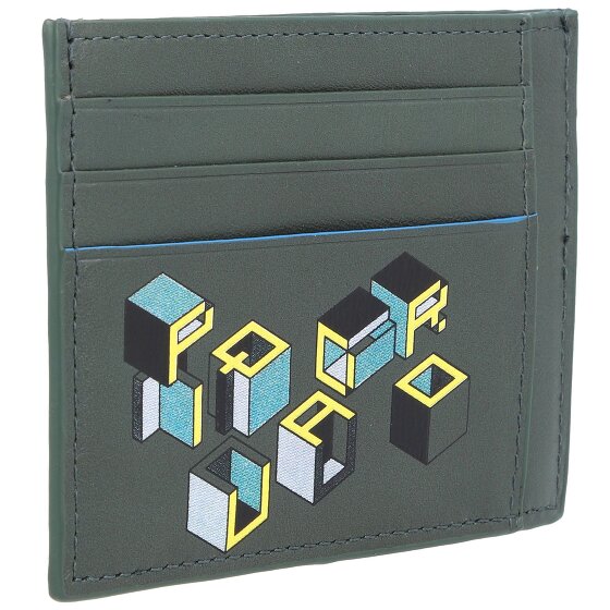 Piquadro Niebieskie skórzane etui na karty kredytowe Square Revamp RFID 11,5 cm