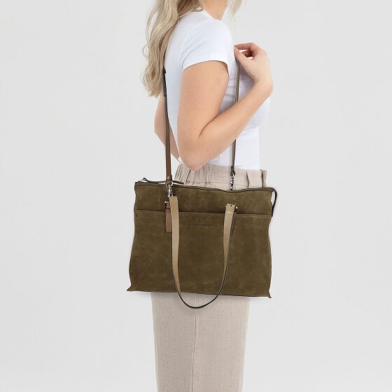 Castelijn & Beerens Nubuck Torba na ramię Skóra 40 cm Komora na laptopa