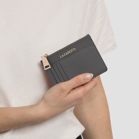 Lazarotti Skórzane etui na klucze Bologna 11,5 cm z przegródką na przywieszkę powietrzną