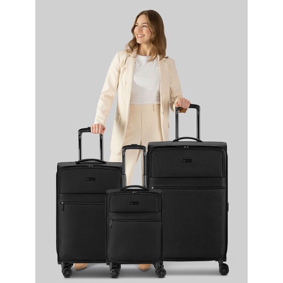 bugatti Valencia Soft 4 kółka Zestaw walizek 3-części z plisą rozprężną