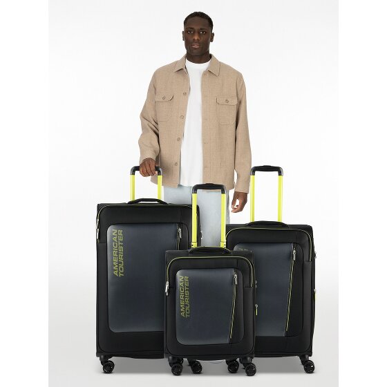 American Tourister Aktivus 4 kółka Zestaw walizek 3-części z plisą rozprężną