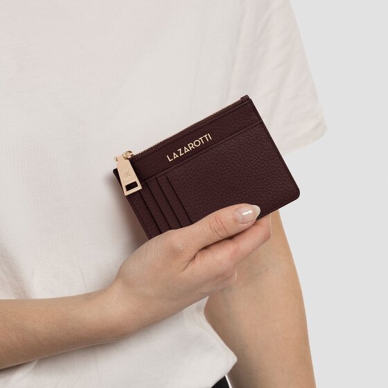 Lazarotti Skórzane etui na klucze Bologna 11,5 cm z przegródką na przywieszkę powietrzną