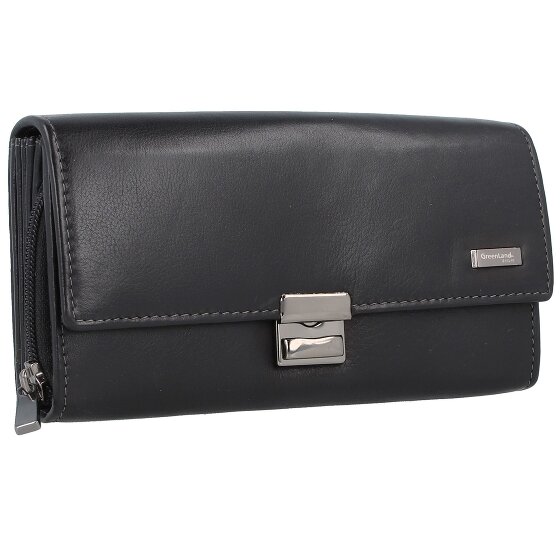 Greenland Nature Czarny Nappa Waiter Wallet RFID Leather 18 cm