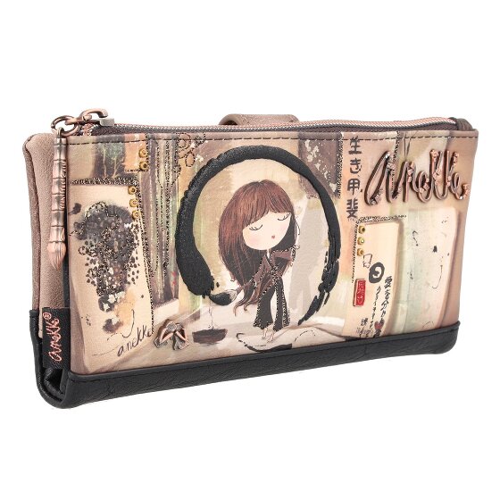 Anekke Shoen Black Portfel Ochrona RFID 20 cm