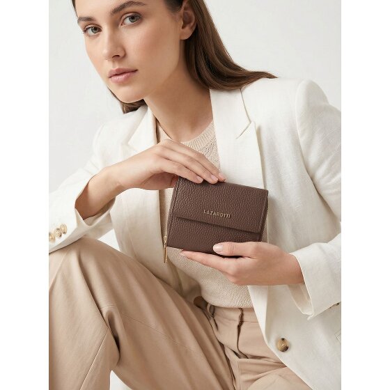 Lazarotti Skórzany portfel Bologna z zamkiem błyskawicznym 12 cm