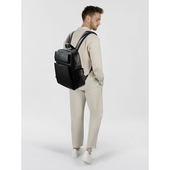 Piquadro Ael Plecak Skórzany 37 cm Komora na laptopa