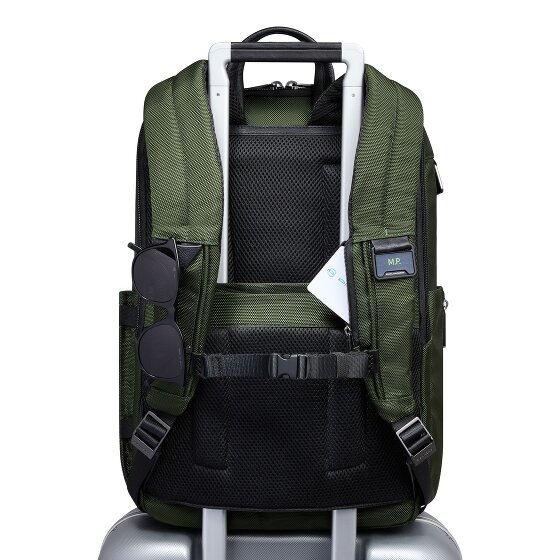 Piquadro Krótki plecak podróżny skórzany 43 cm przegroda na laptopa