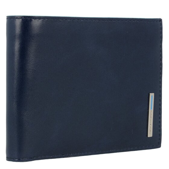Piquadro Niebieskie kwadratowe skórzane etui na karty kredytowe 12,5 cm