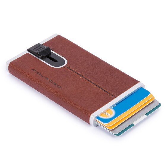 Piquadro Czarne kwadratowe etui na karty kredytowe RFID Skóra 6 cm