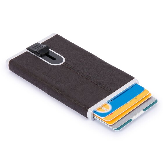 Piquadro Czarne kwadratowe etui na karty kredytowe RFID Skóra 6 cm