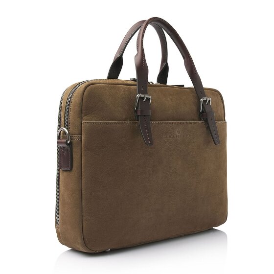 Castelijn & Beerens Nubuck Teczka Skórzany 41 cm Komora na laptopa
