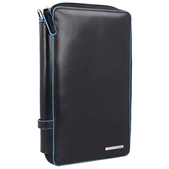 Piquadro Niebieski Square Travel Passport Case Leather 14 cm