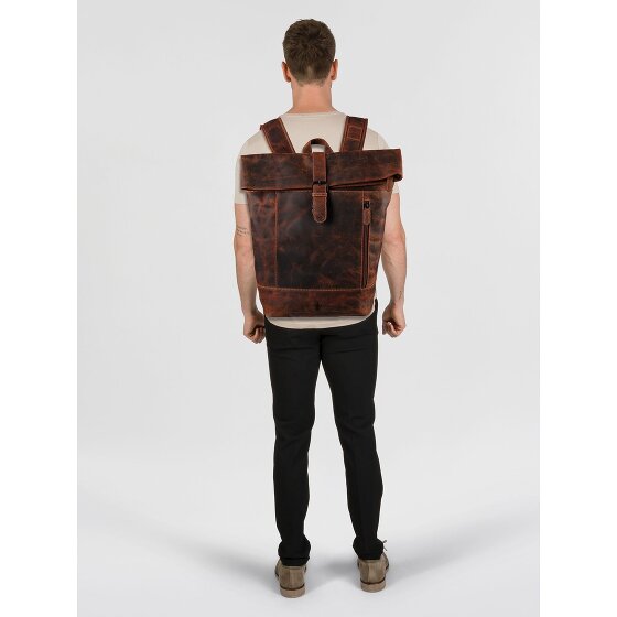Jack Kinsky Baltimore 15 Plecak biznesowy Skórzany 43 cm Komora na laptopa