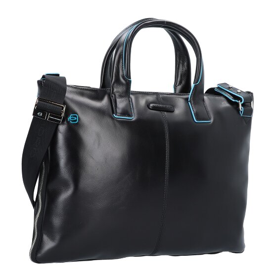 Piquadro Niebieski Kwadratowy Briefcase Skórzany 42 cm Komora na laptopa