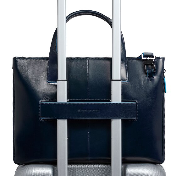 Piquadro Blue Square Shopper Bag Skórzany 38 cm Komora na laptopa z plisą rozprężną