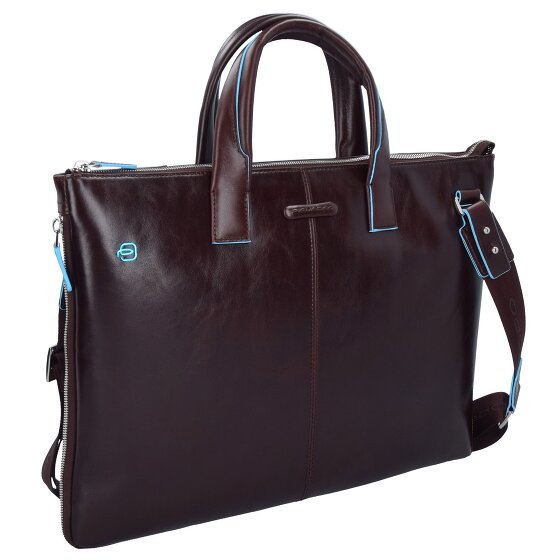 Piquadro Niebieski Kwadratowy Briefcase Skórzany 42 cm Komora na laptopa