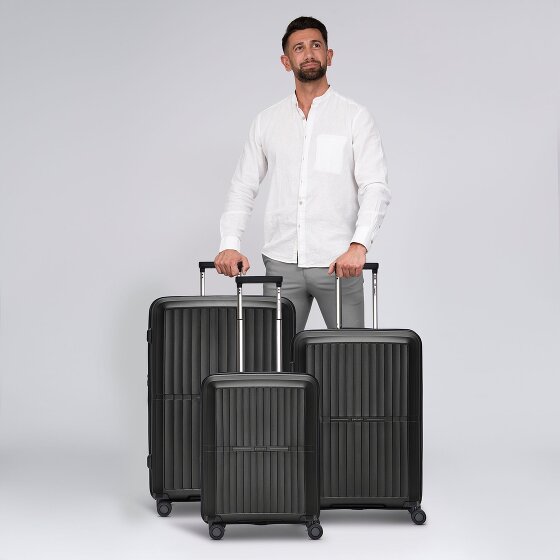 Pactastic Kolekcja 01 Zestaw walizek na 4 kółkach, 3 sztuki, z elastycznym zagięciem