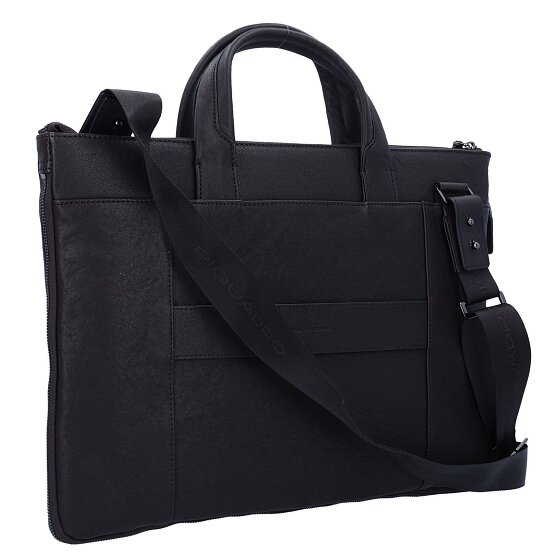 Piquadro Black Square Teczka Skóra 42 cm Komora na laptopa