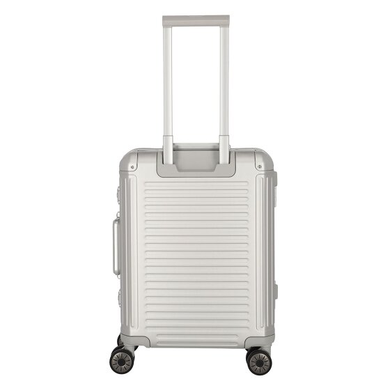 Travelite Walizka kabinowa „Next” z 4 kółkami, Aluminium, 55 cm, z przegrodą na laptopa